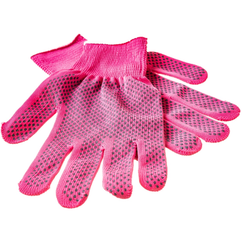 Перчатки из синтетической нити ПВХ точка Розовая фуксия
